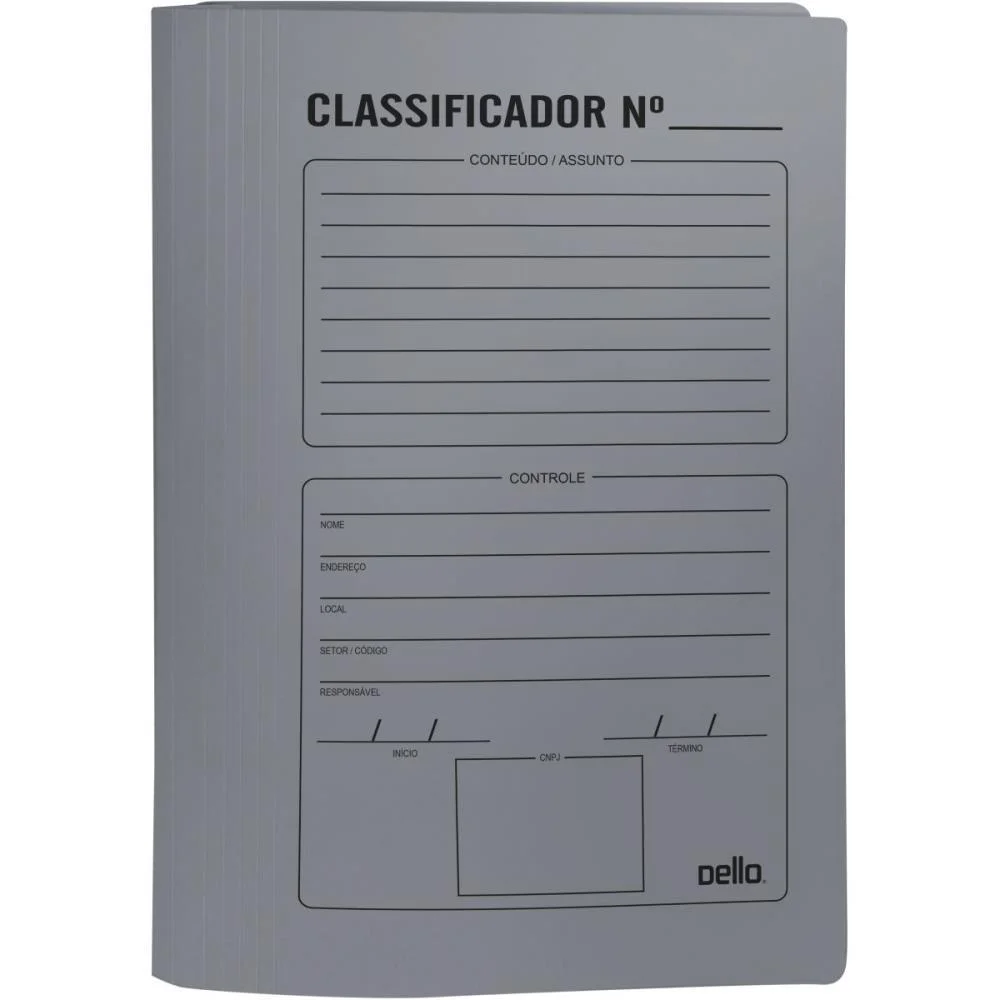 Pasta Classificador Rapido Plastica Com Grampo E Impressa Dello (Pct.c/10) - imagem 2