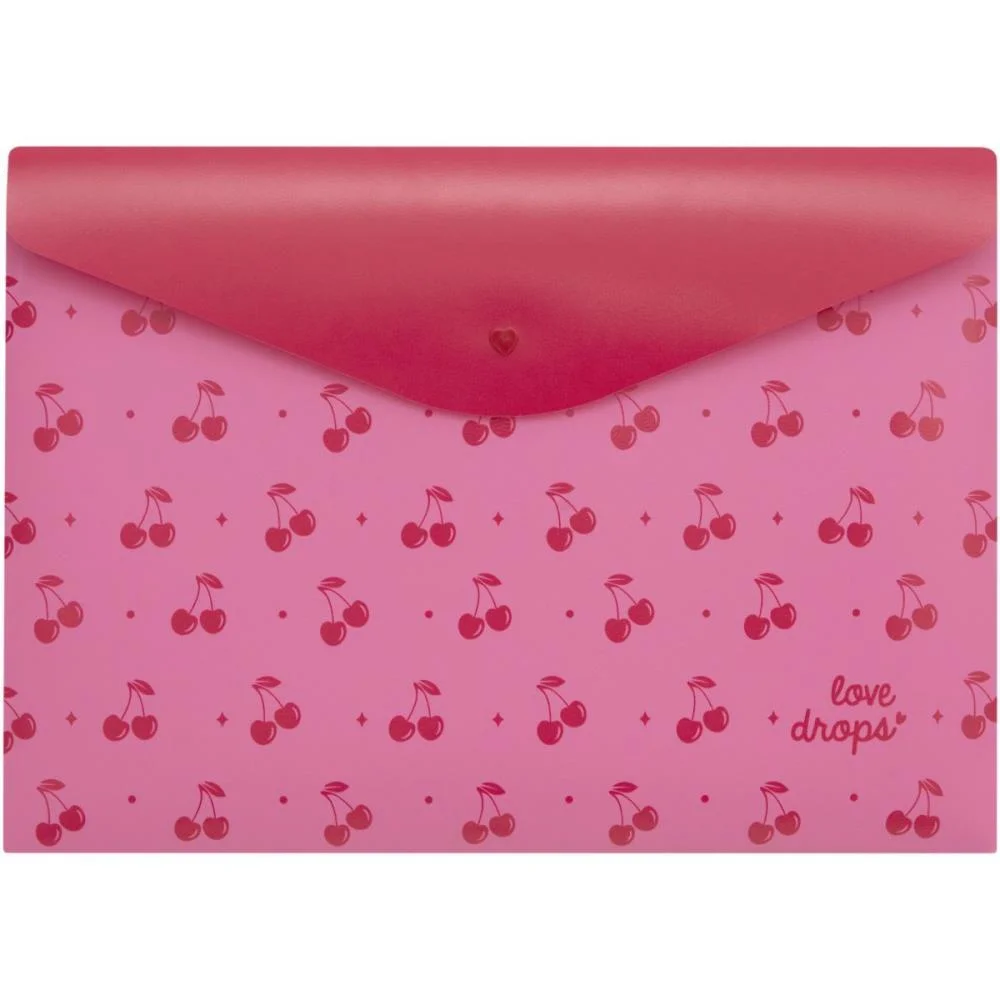 Pasta Envelope A4 Cereja C/Botao Polibras (Pct.c/05) - imagem 2