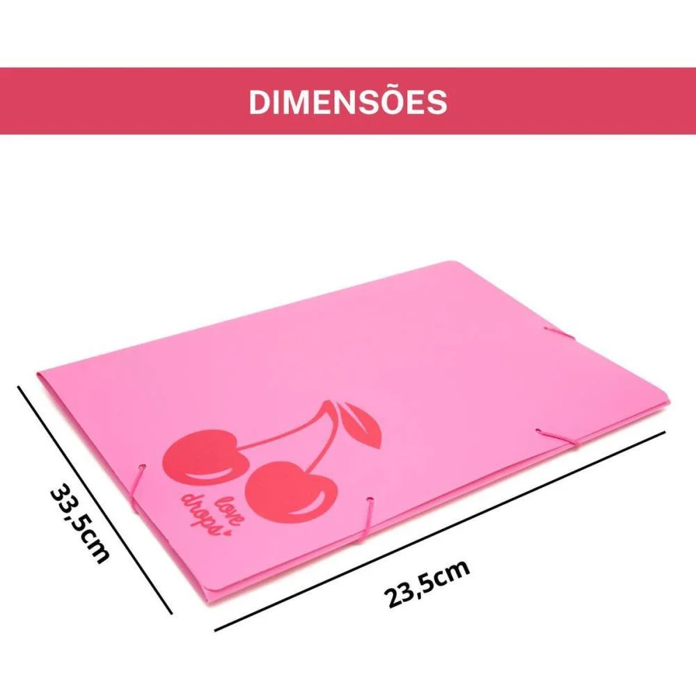 Pasta Aba Elastica Plastica A4 Cereja Polibras (Pct.c/05) - imagem 3