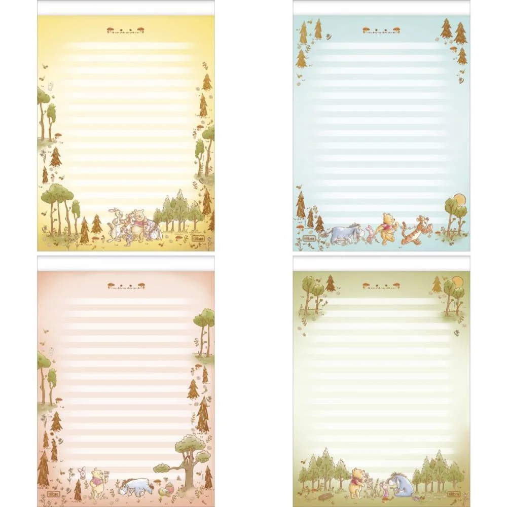 Papel De Carta Decorado Pooh Bloco 50Fls 63G Tilibra (Pct.c/08) - imagem 3