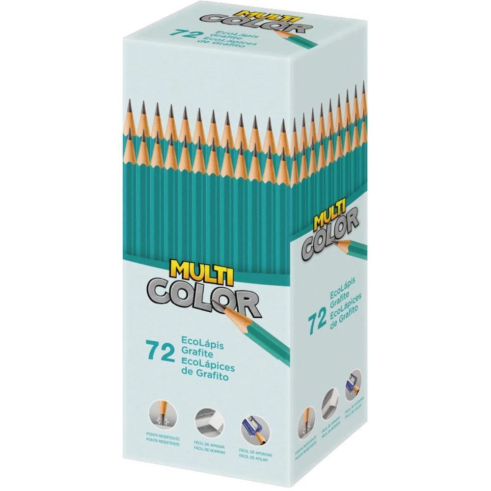 Lapis Preto Sextavado Multicolor Ecolapis Grafite Faber-Castell (Cx.c/72) - imagem 2