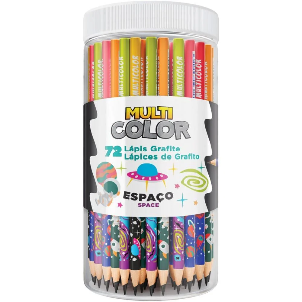 Lapis Preto Redondo Multicolor Grafite Espaco Faber-Castell (Pote-72) - imagem 3