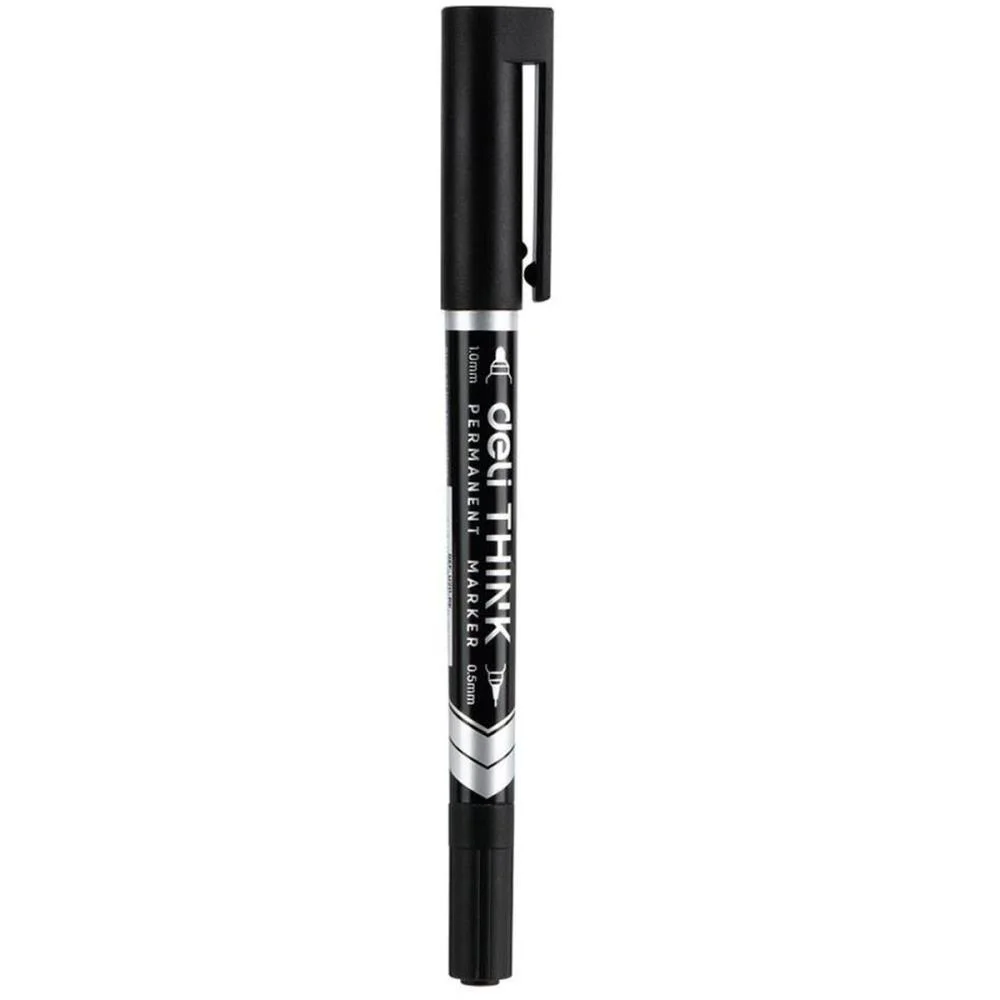 Pincel Marcador Permanente Duas Pontas 0,5Mm E 1,0Mm Pt Deli (Cx.c/12) - imagem 2