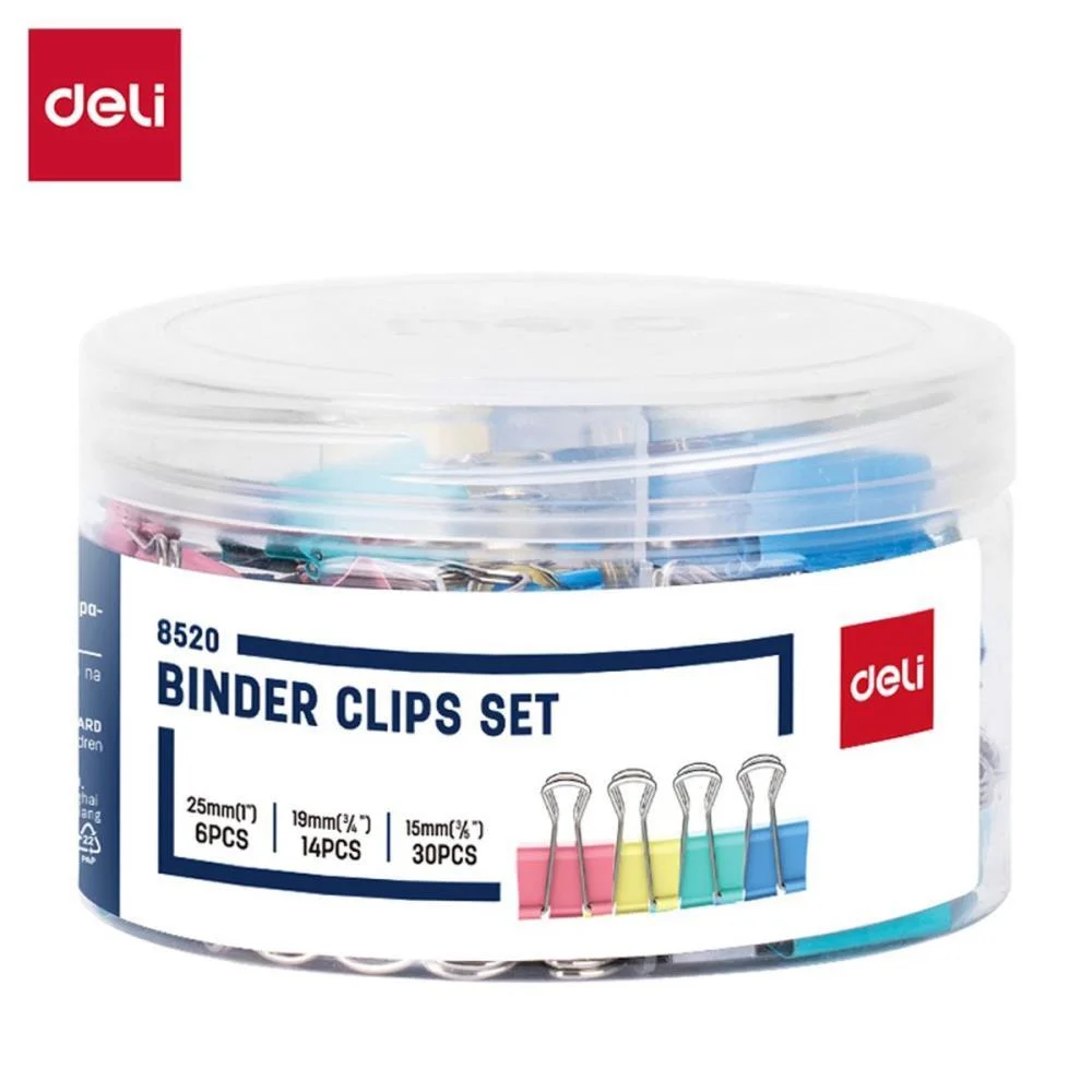 Prendedor De Papel Binder Clips Set Color. 50Pcs Deli C/ 50 Unidades - imagem 4