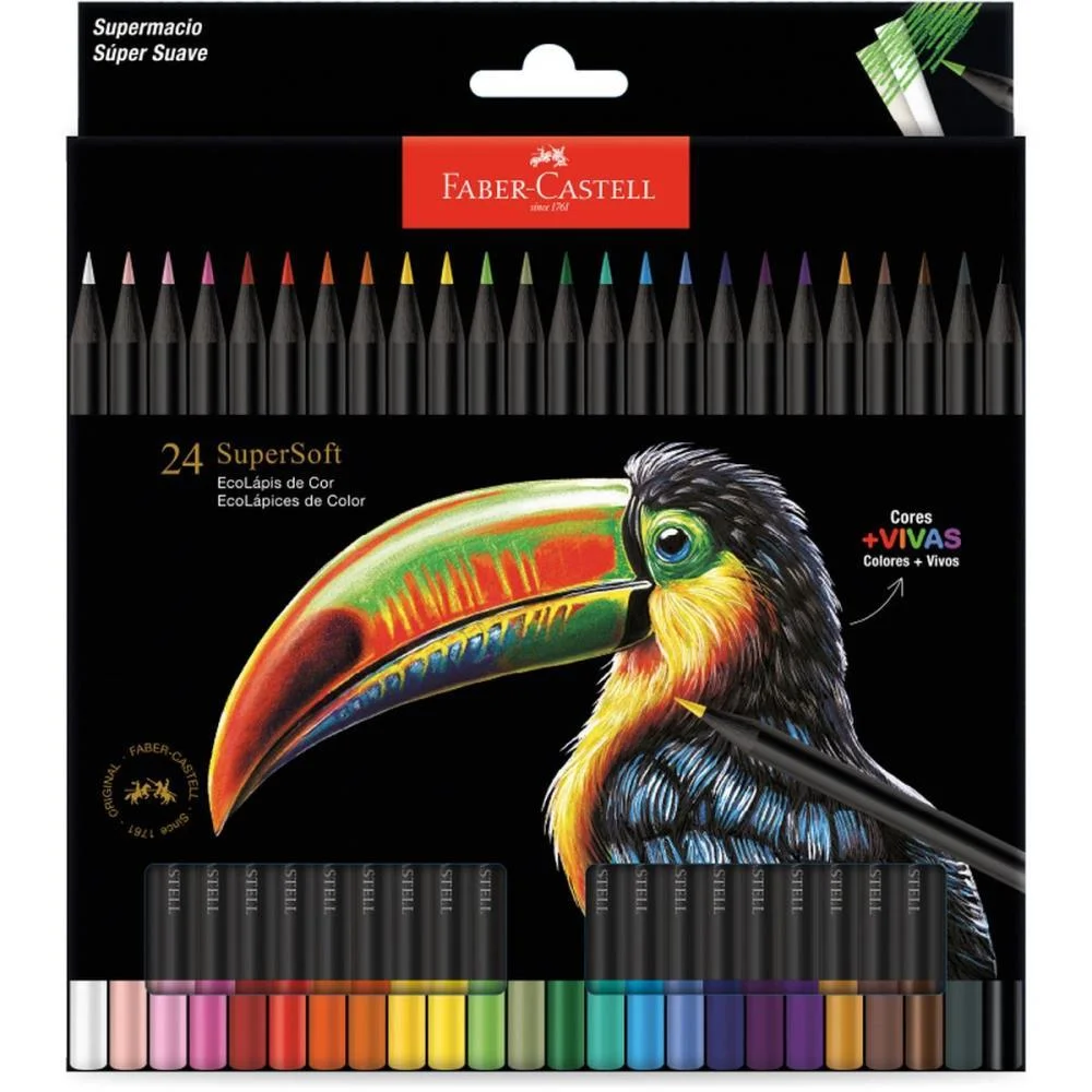 Lapis De Cor Redondo Supersoft 24 Cores Faber-Castell (Pct.c/06) - imagem 3