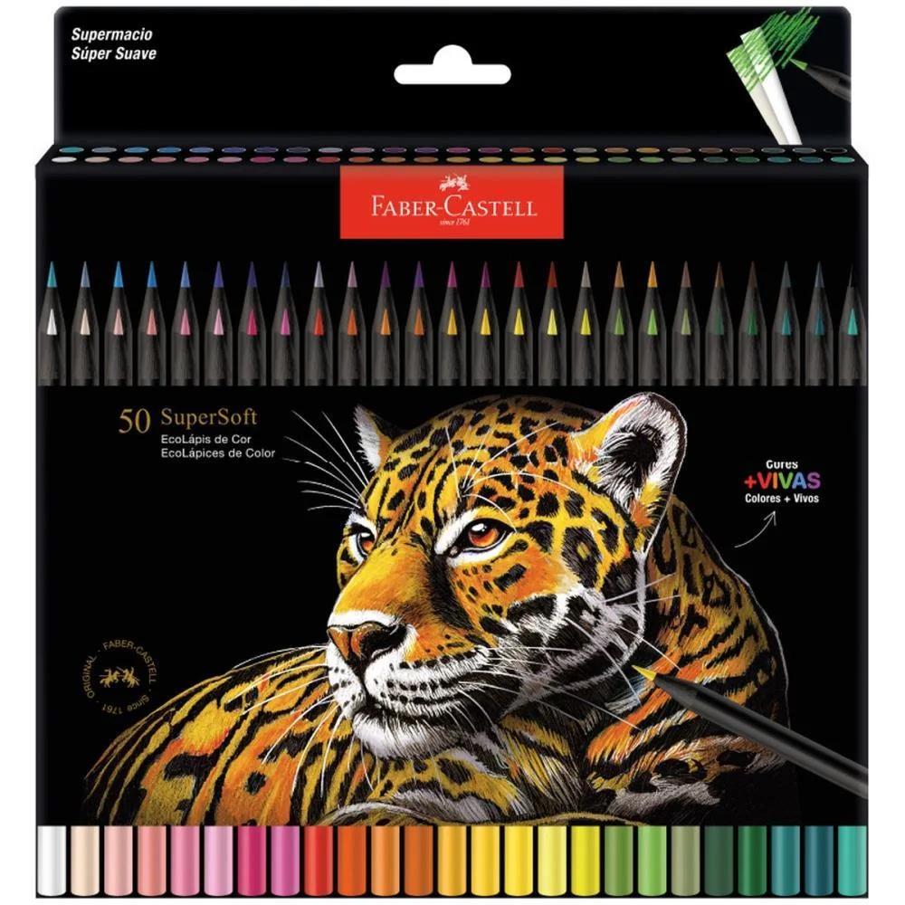 Lapis De Cor Redondo Supersoft 50 Cores Faber-Castell (Pct.c/03) - imagem 3