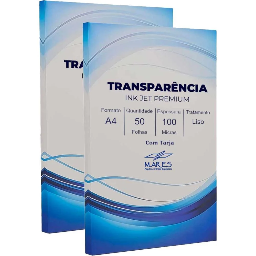 Transparencia Inkjet A4 C/Tarja Trat.liso 100 Micra Mares (Cx.c/50) - imagem 3