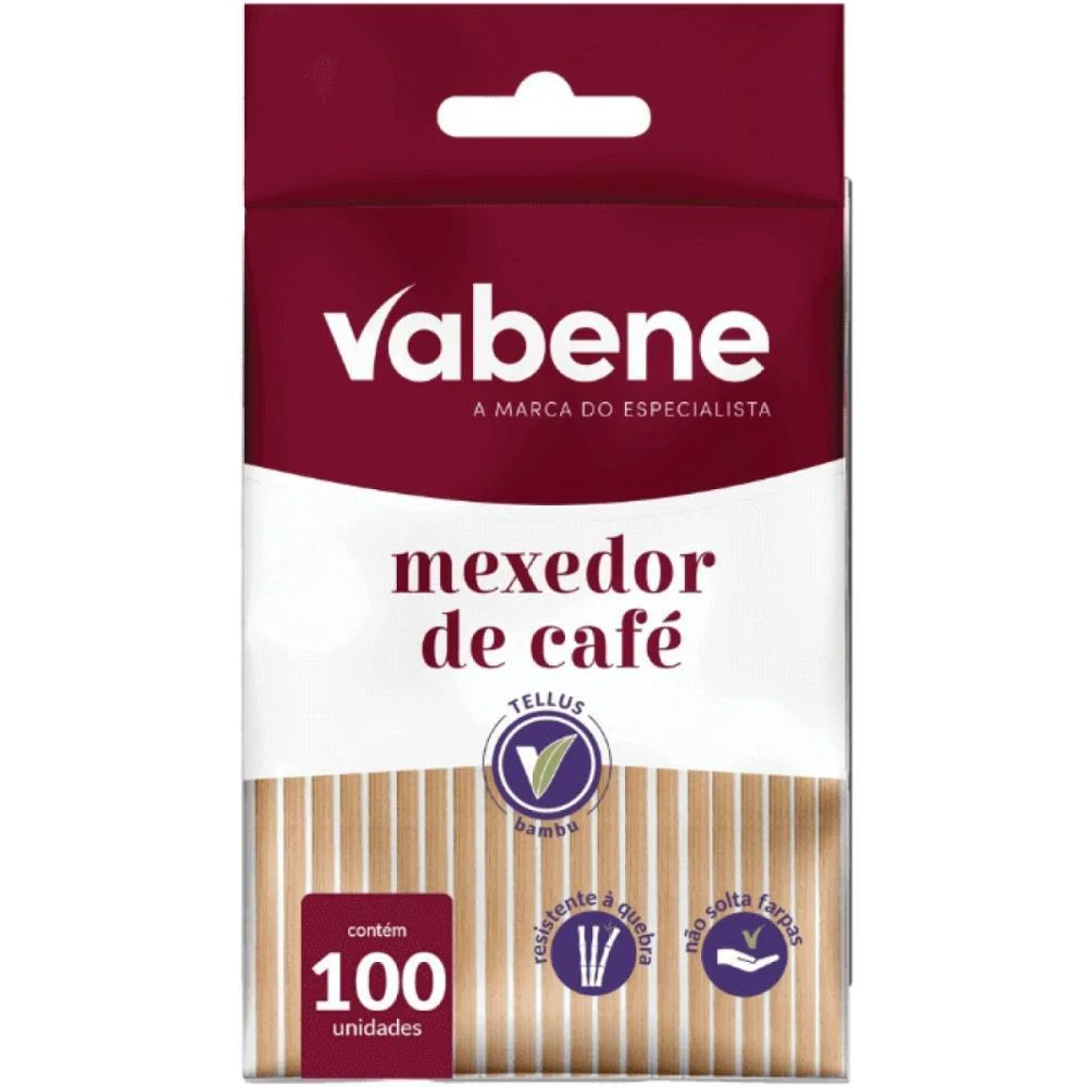 Palheta Descartavel Mexedor De Cafe Bambu Vabene C/ 100 Unidades - imagem 2