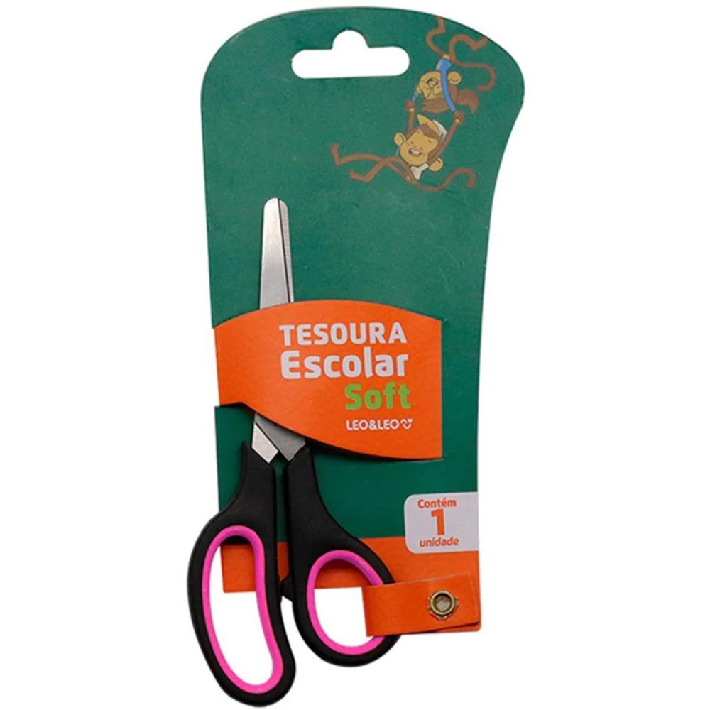 Tesoura Escolar Soft 14Cm Para 3 Dedos (S) Leonora C/ 24 Unidades - imagem 4