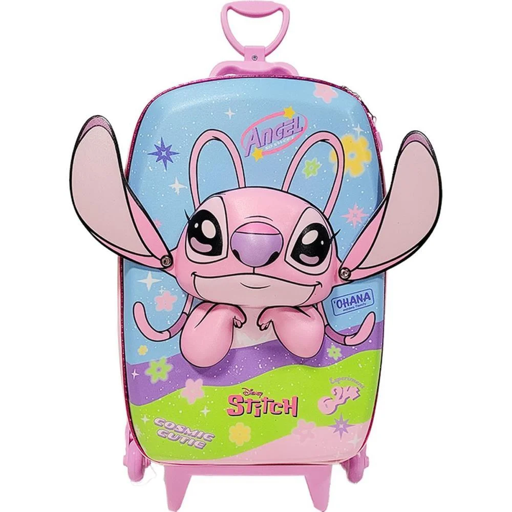 Mochila Infantil Com Rodinha Stitch Angel Maxtoy (Unidade) - imagem 4