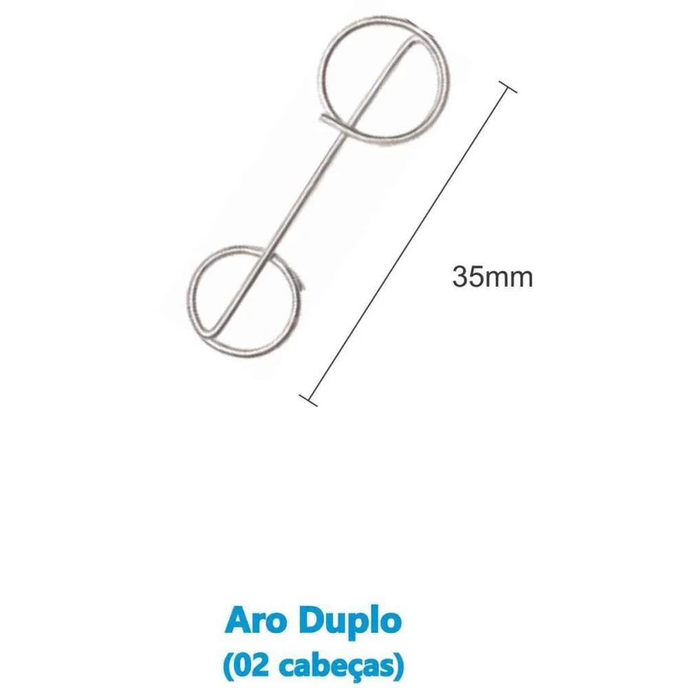 Suporte Para Etiqueta Alfinete Com Aro Duplo 100 Uni Bacchi (Caixa) - imagem 3