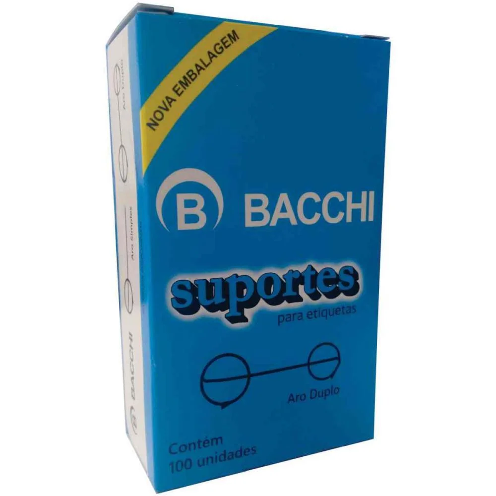 Suporte Para Etiqueta Alfinete Com Aro Duplo 100 Uni Bacchi (Caixa) - imagem 4