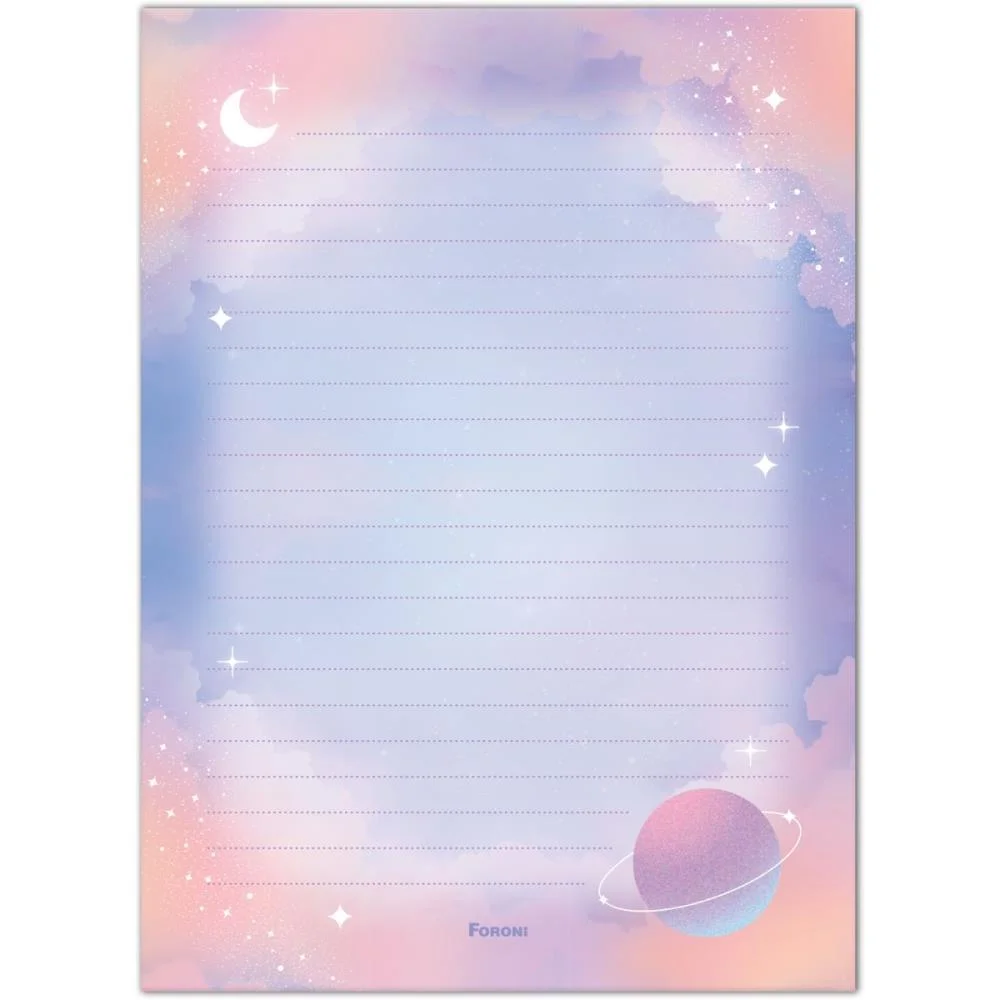 Papel De Carta Decorado Cosmos 90G C/Envelope Foroni (Cx C/30) - imagem 4