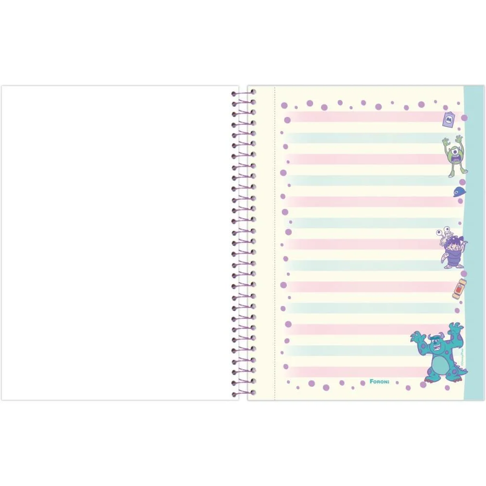 Papel De Carta Decorado Monstros S. A. Caderno Cd.80F Foroni (Pct.c/04) - imagem 6