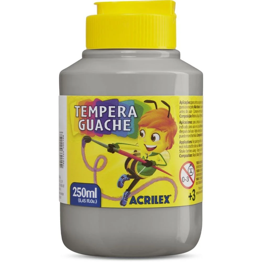 Tinta Guache 250Ml Cinza Acrilex (Pct.c/03) - imagem 2