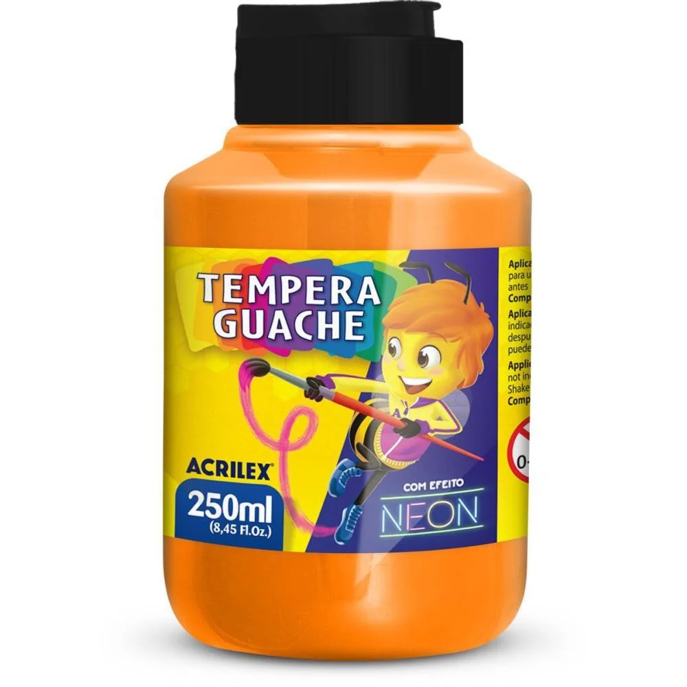 Tinta Guache 250Ml Laranja Neon Acrilex (Pct.c/06) - imagem 3