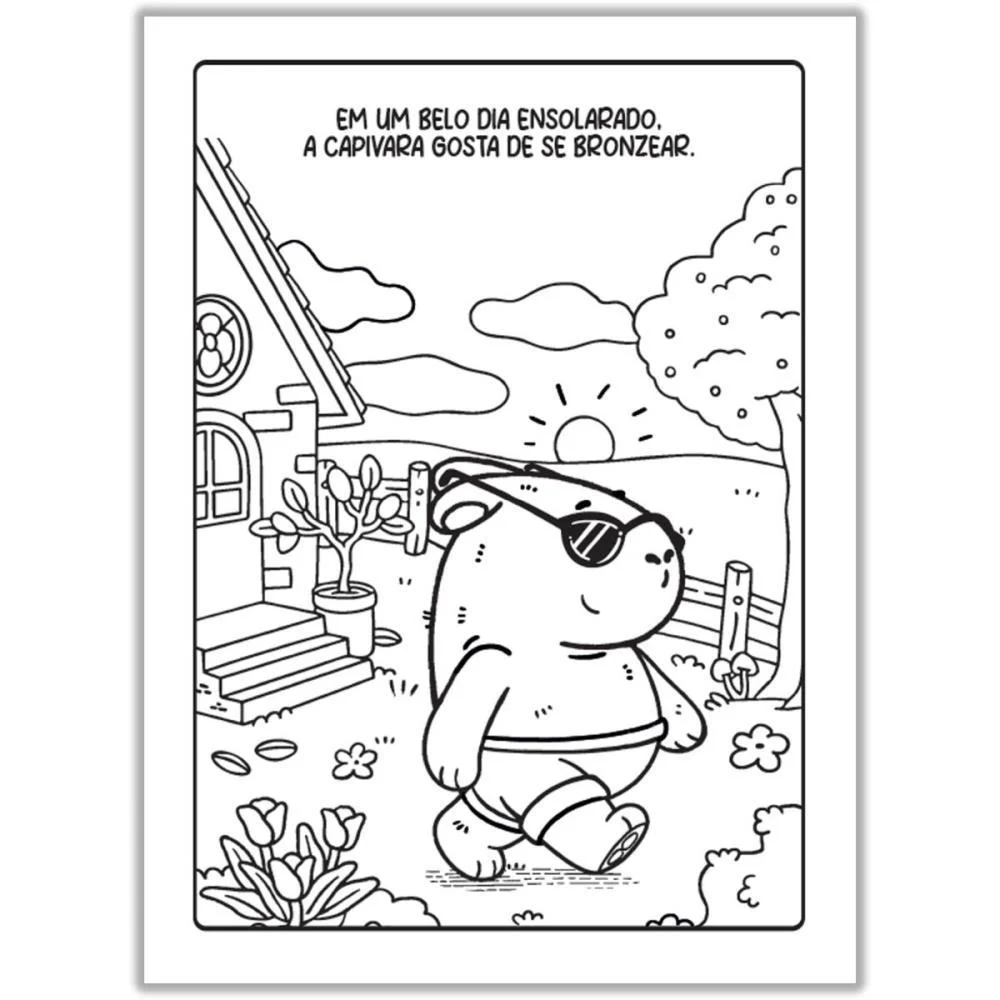 Livro Infantil Colorir Super Kit Capivaras C/Giz Vale Das Letras (Unidade) - imagem 4