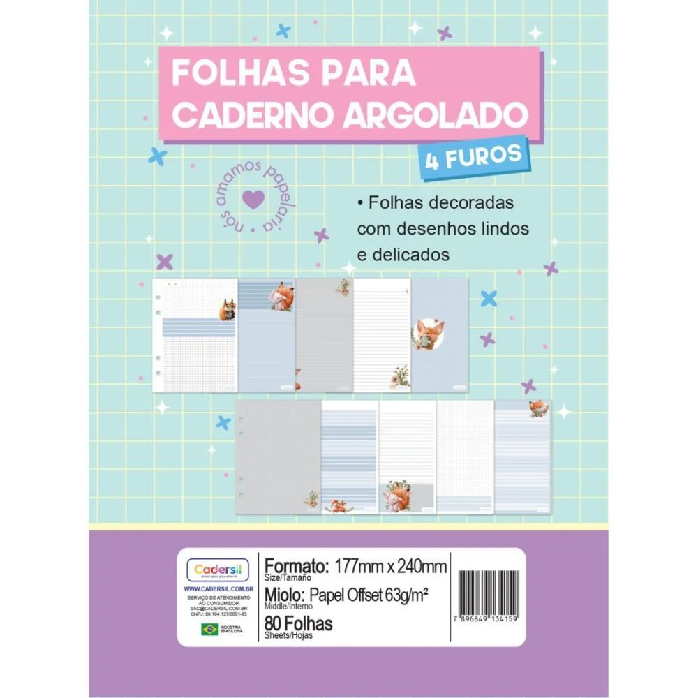 Refil Para Caderno Woodland P/Argolado 63G. 80Fls Cadersil (Unidade) - imagem 12