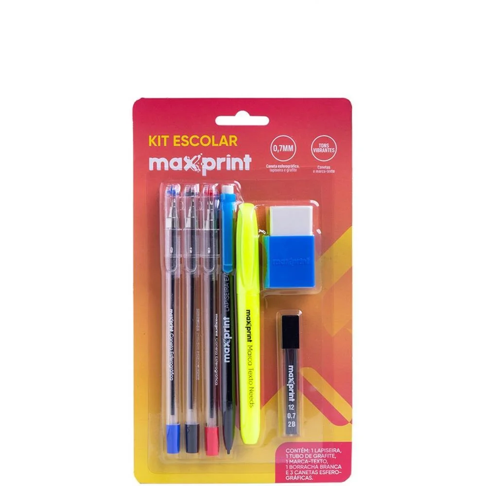 Kit Escolar Maxprint C/7 Itens Maxprint (Blister) - imagem 3