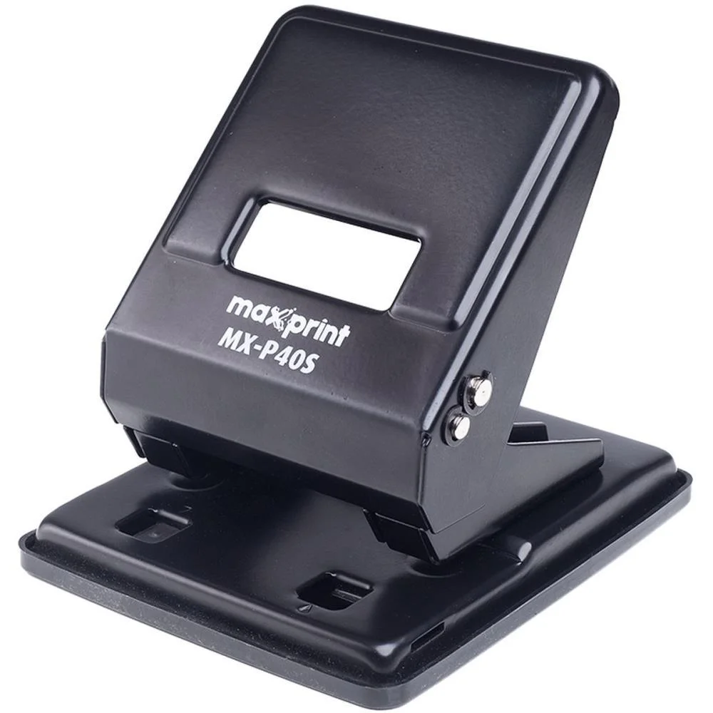 Perfurador De Papel Mx-P40S 2 Furos P/40Fls Preto Maxprint (Unidade) - imagem 6