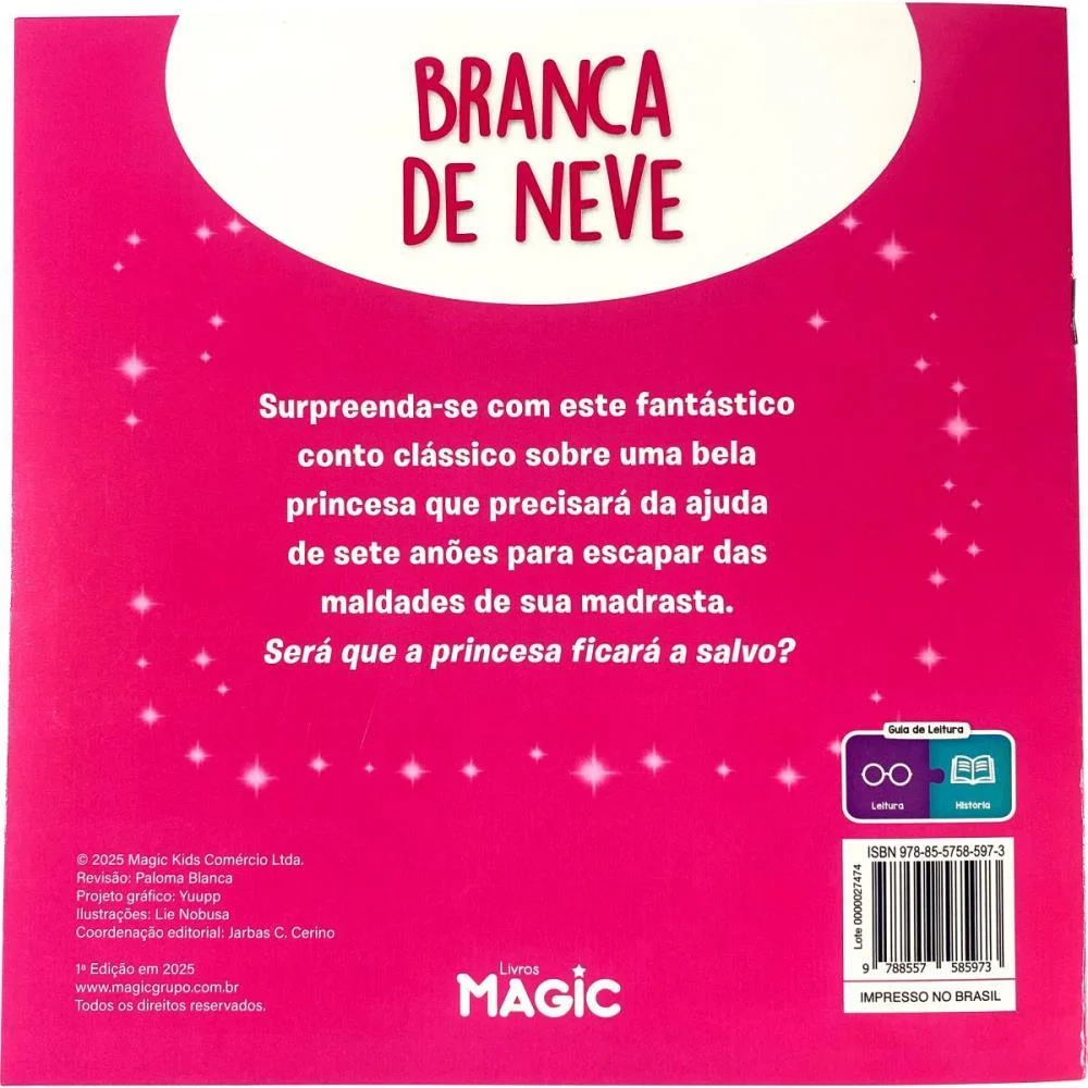 Livro Infantil Ilustrado Branca De Neve 12Pgs 20X20Cm Magic Kids (Unidade) - imagem 3