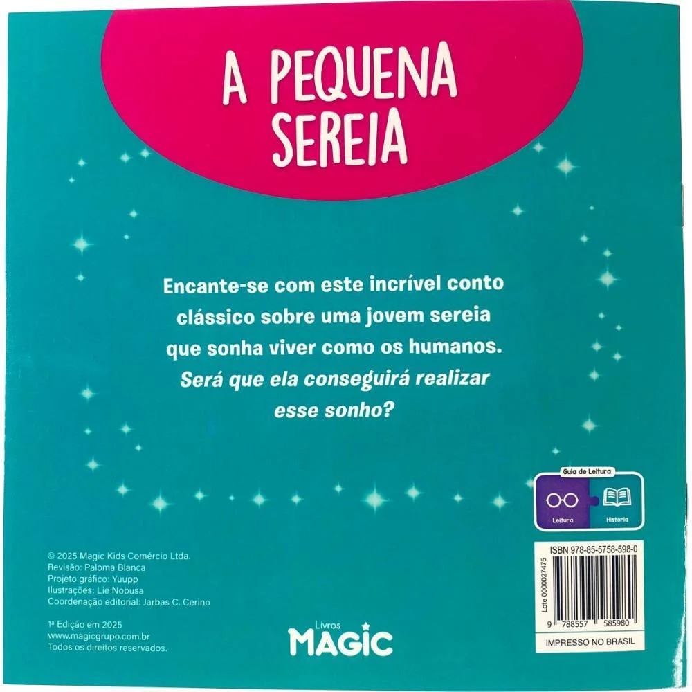 Livro Infantil Ilustrado Pequena Sereia 12Pgs 20X20Cm Magic Kids (Unidade) - imagem 3