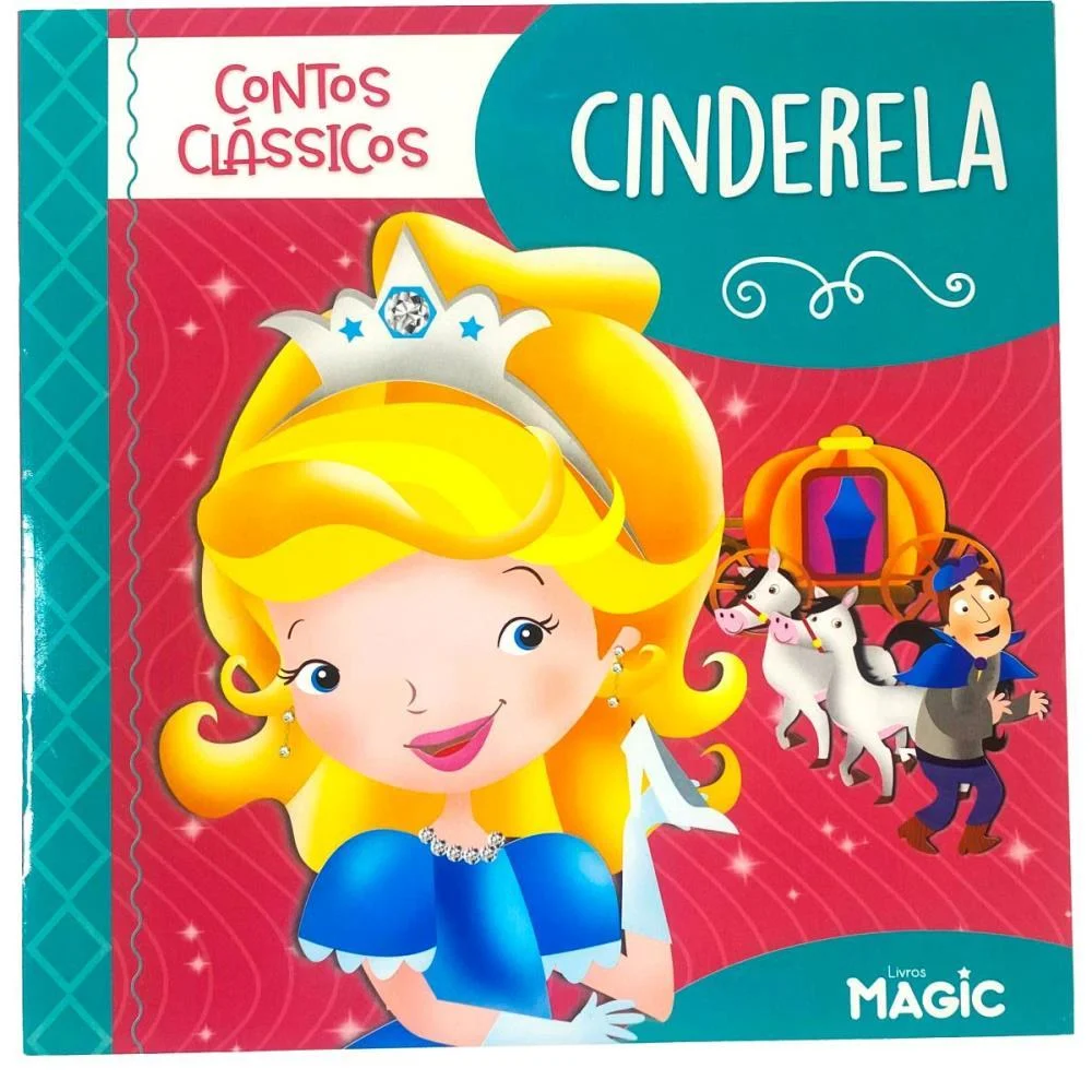 Livro Infantil Ilustrado Cinderela 12Pgs 20X20Cm Magic Kids (Unidade) - imagem 4