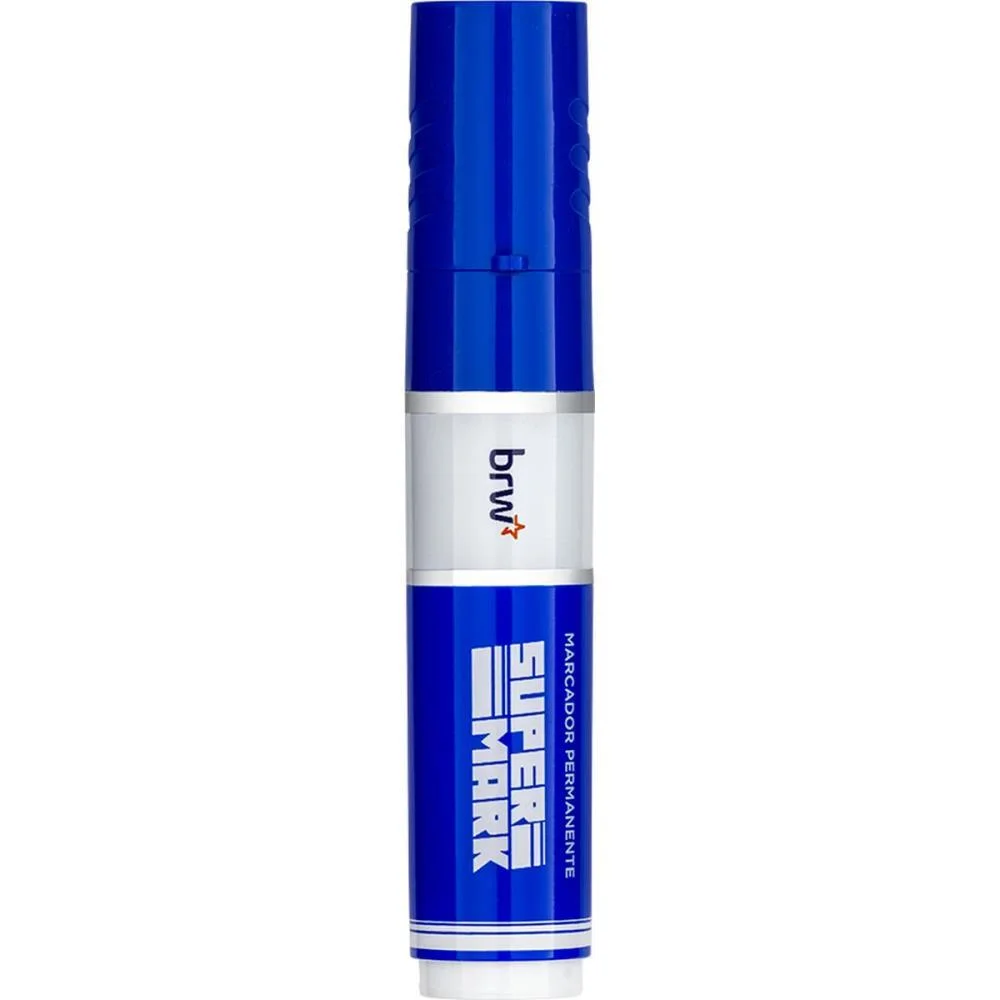 Pincel Marcador Permanente Supermark Azul Brw (Cx.c/12) - imagem 2