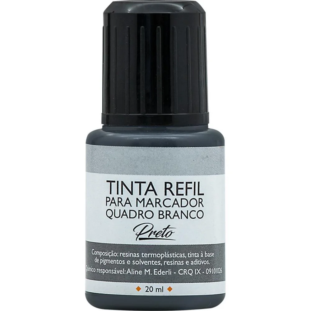 Tinta Marcador Quadro Branco 20Ml Preto Brw (Cx.c/12) - imagem 3