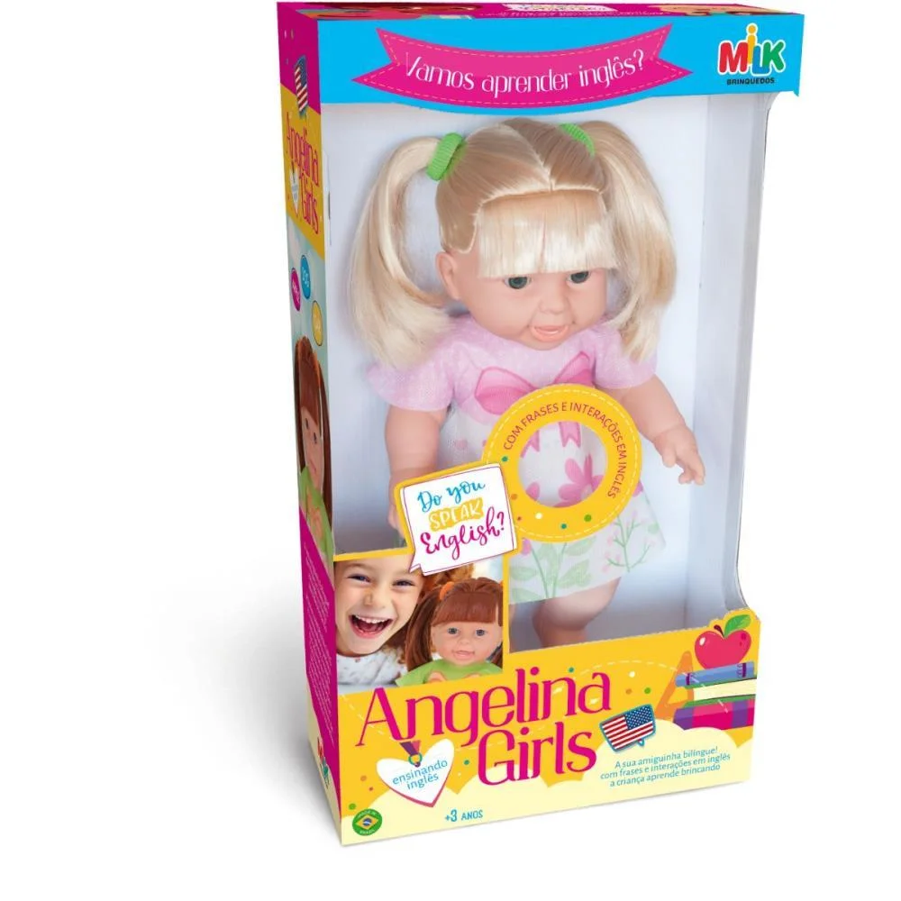 Boneca Com Mecanismo Angelina Aprendendo Ingles 33C Milk (Unidade) - imagem 3