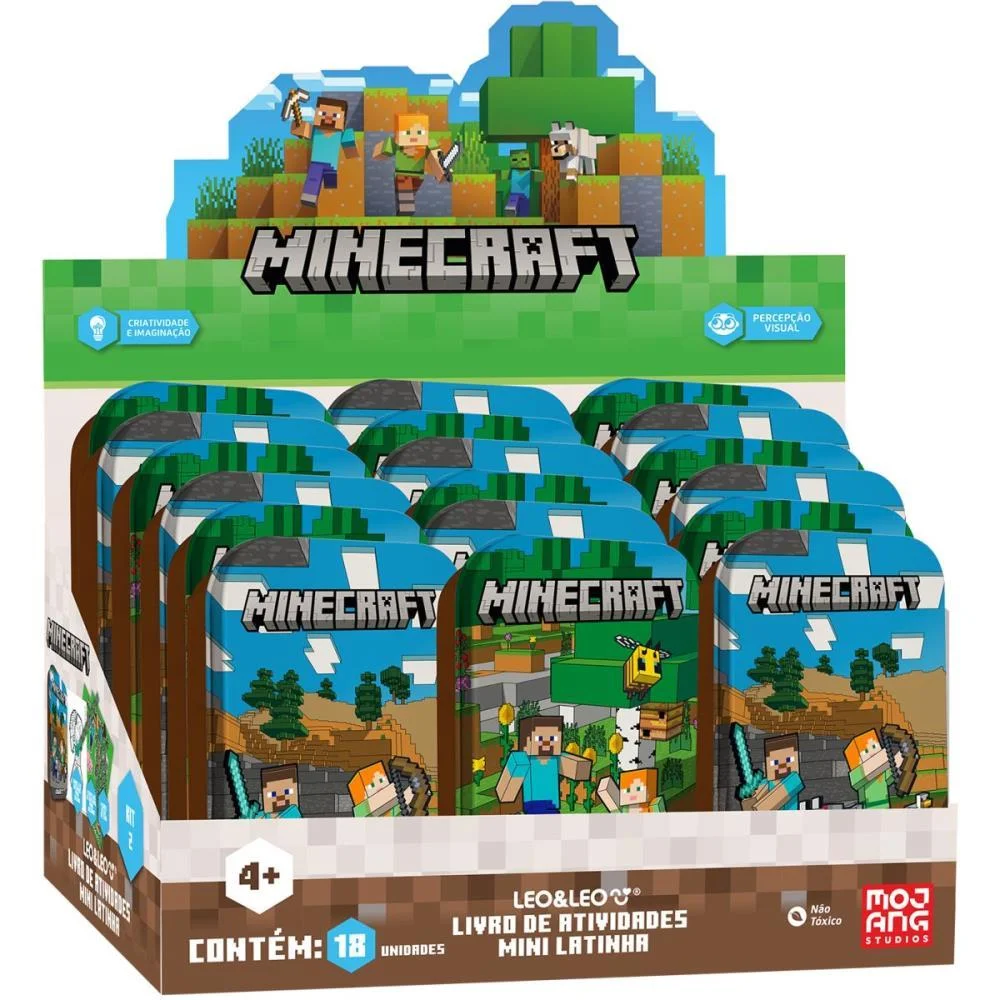 Livro De Atividades Minecraft Mini Latinha Leonora (Dp.c/18) - imagem 5