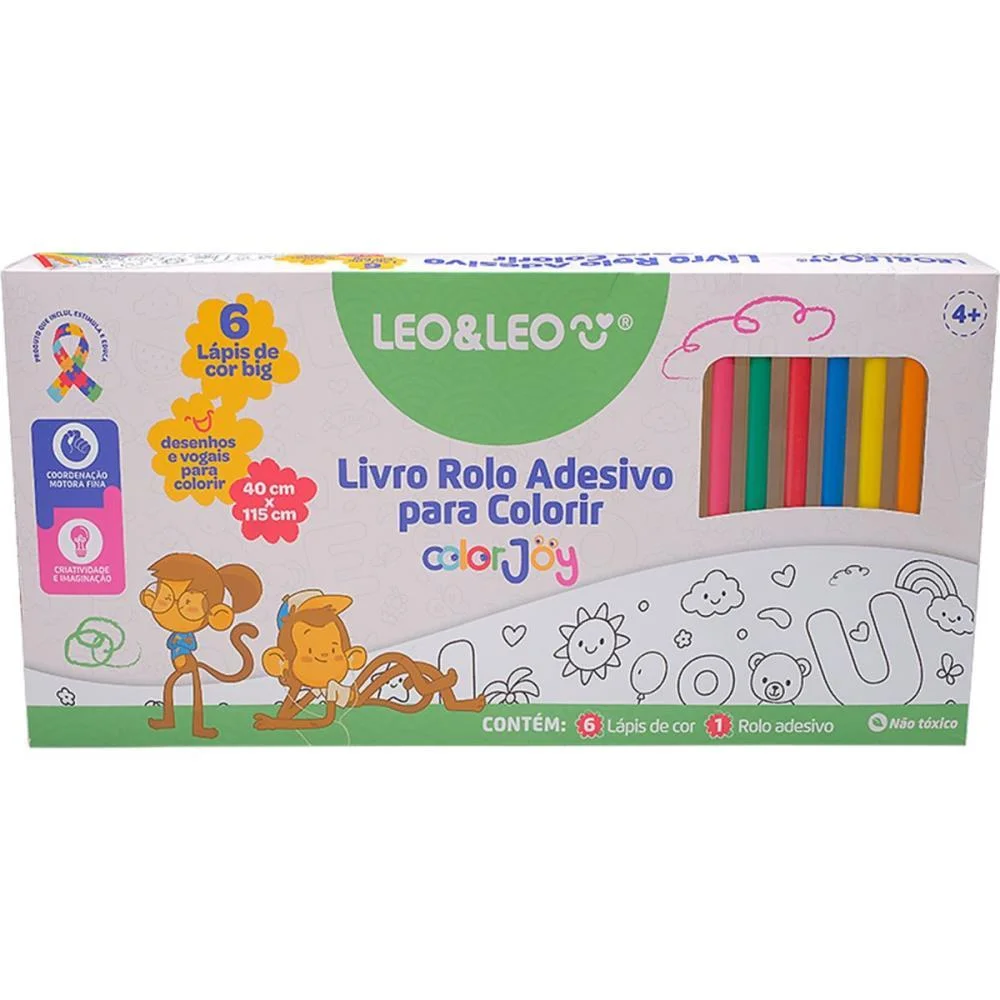 Livro De Colorir Color Joy Rolo Adesivo Educati Leonora (Unidade) - imagem 2