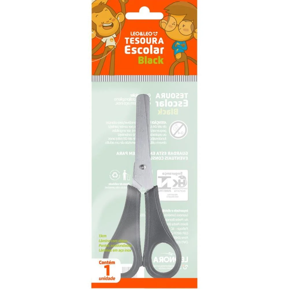 Tesoura Escolar Black 13Cm Leonora (Cx.c/60) - imagem 2