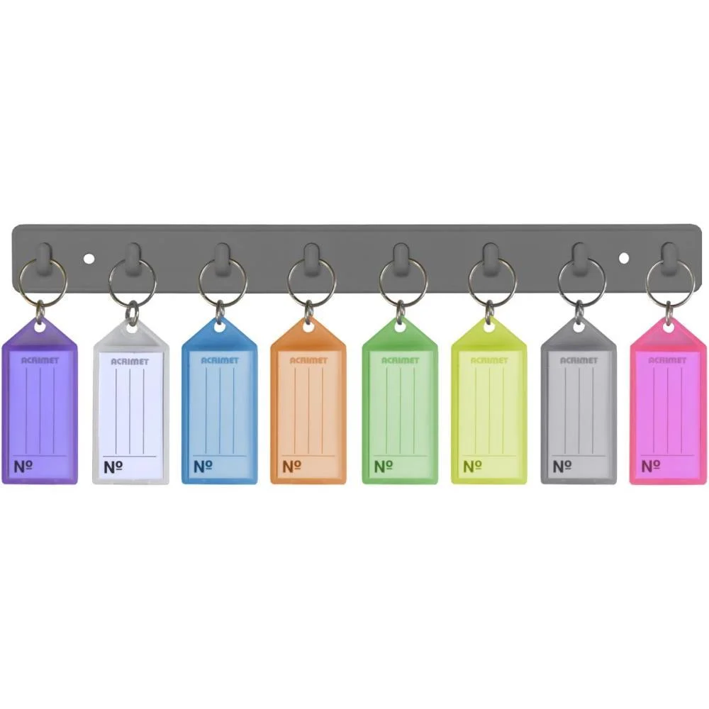 Suporte Para Chaves Organizador C/08Chaveiros+Etiq Acrimet - imagem 3