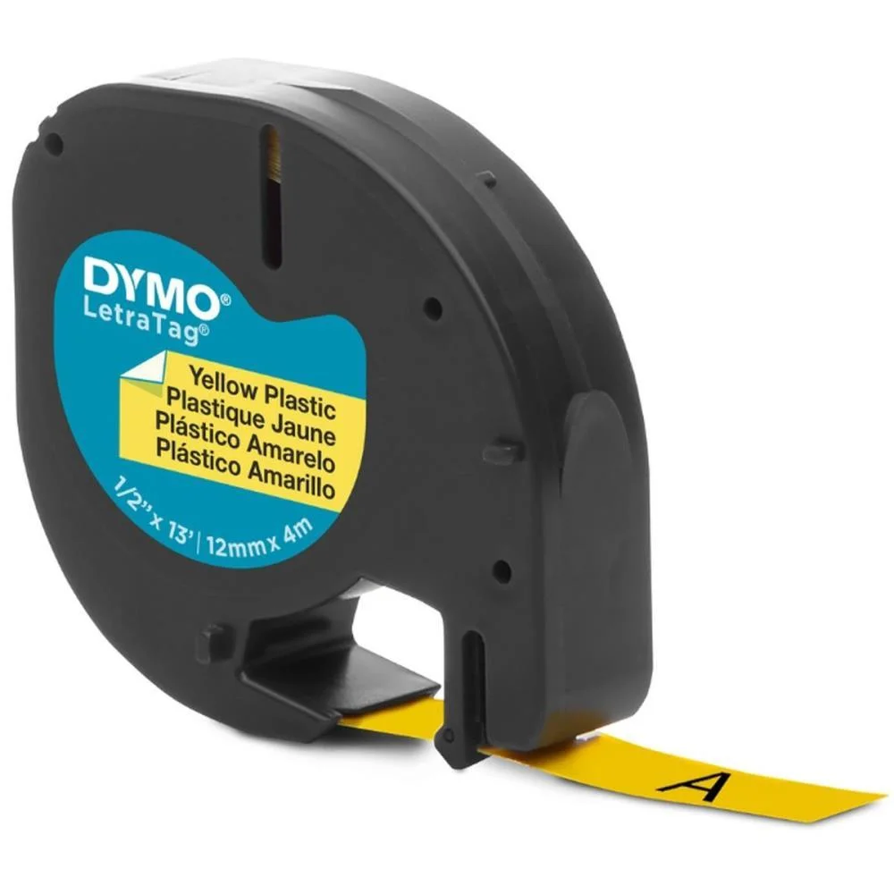 Fita Para Rotulador Eletronico 12Mmx4Mts Poliester Pto/Amarel Imex (Unidade) - imagem 5