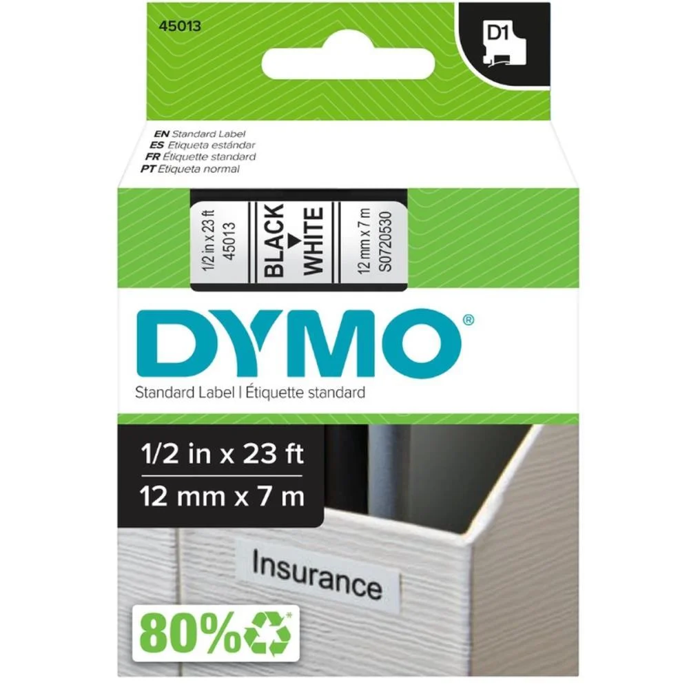 Fita Para Rotulador Profission D1 12Mmx7M Preta/Branca Imex (Unidade) - imagem 5