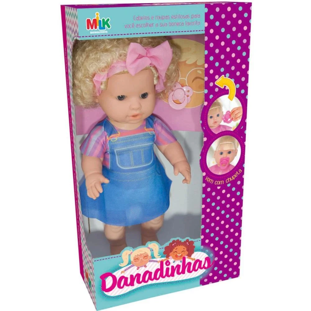 Boneca Danadinha Loira Cab.crespo 33C Milk (Unidade) - imagem 2