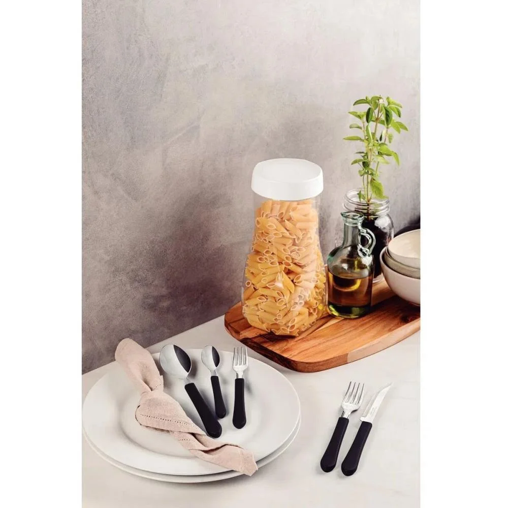 Talher Faqueiro Leme 20Pc Inox Preto Tramontina (Pote) - imagem 6