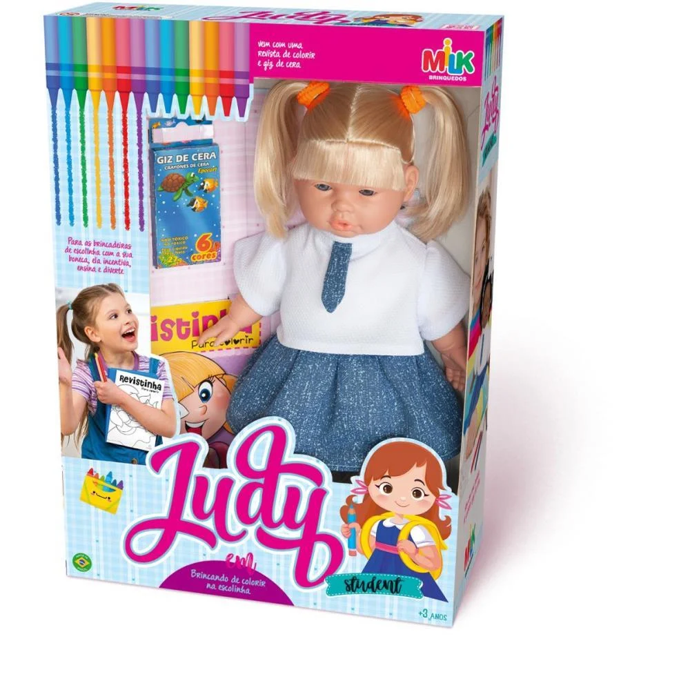 Boneca Judy Student 34Cm C/Giz/Livro Milk (Unidade) - imagem 3