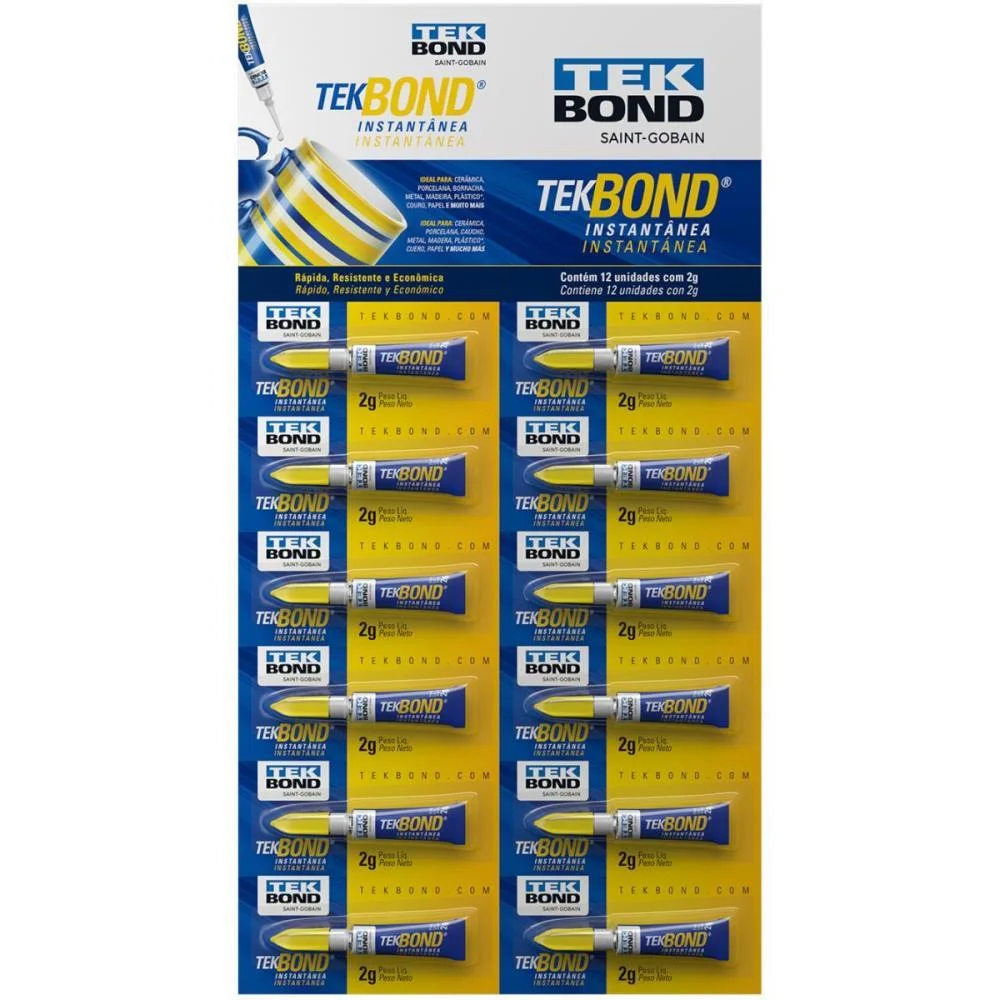 Cola De Alta Resistencia Tekbond 2G. Tekbond (Ct.c/12) - imagem 3