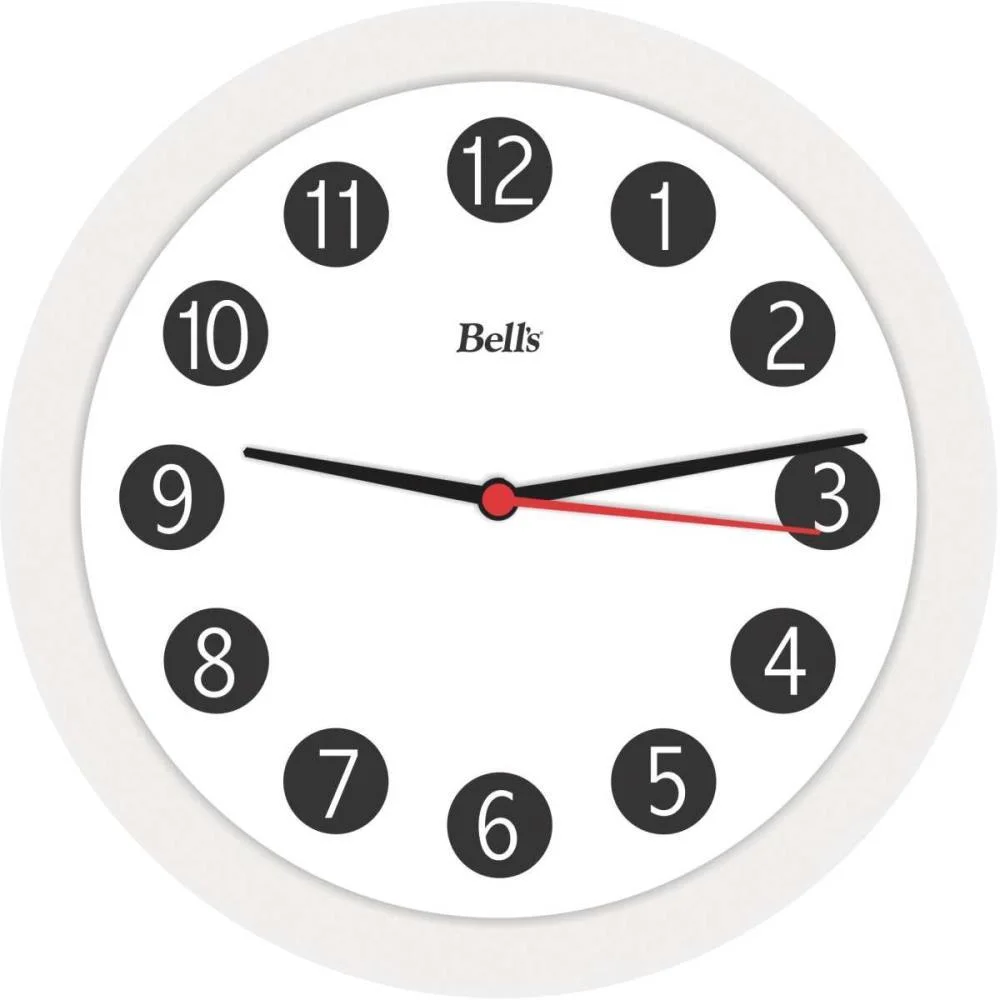 Relogio De Parede Redondo Branco 21,7Cm. Bells (Unidade) - imagem 3