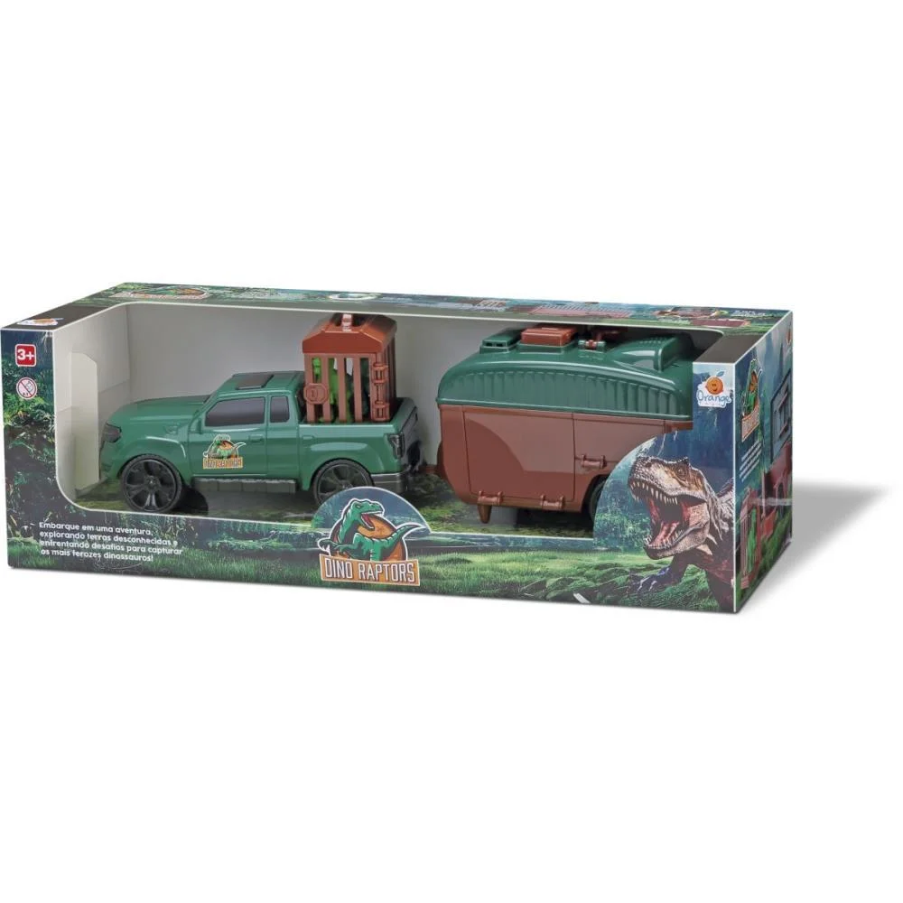 Carrinho Dino Raptors Trailer C/2 Dinos Orange Toys (Unidade) - imagem 4
