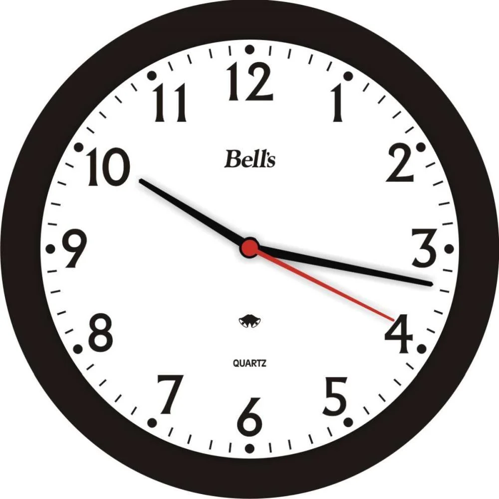 Relogio De Parede Redondo Economico Preto 21,7Cm Bells (Unidade) - imagem 2