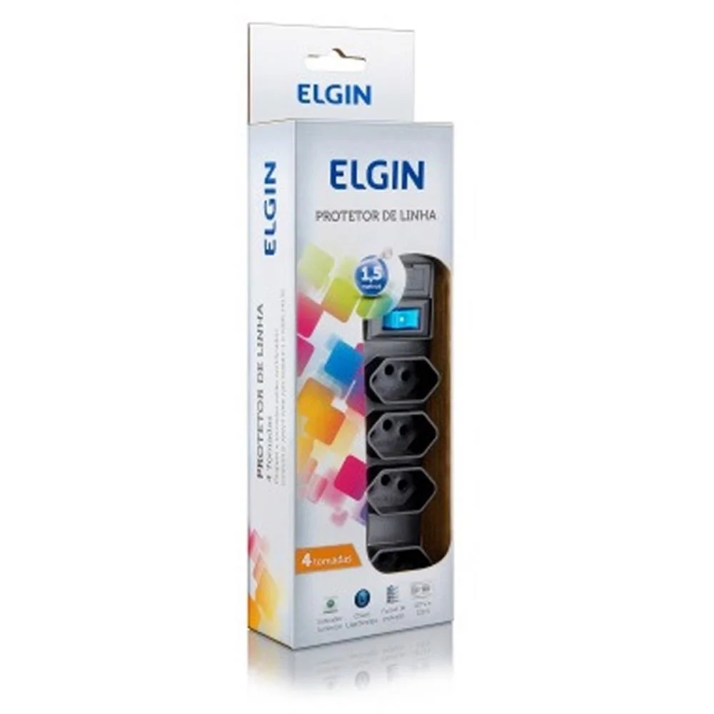 Filtro De Linha 4 Tomadas Bivolt Preto Elgin (Unidade) - imagem 4