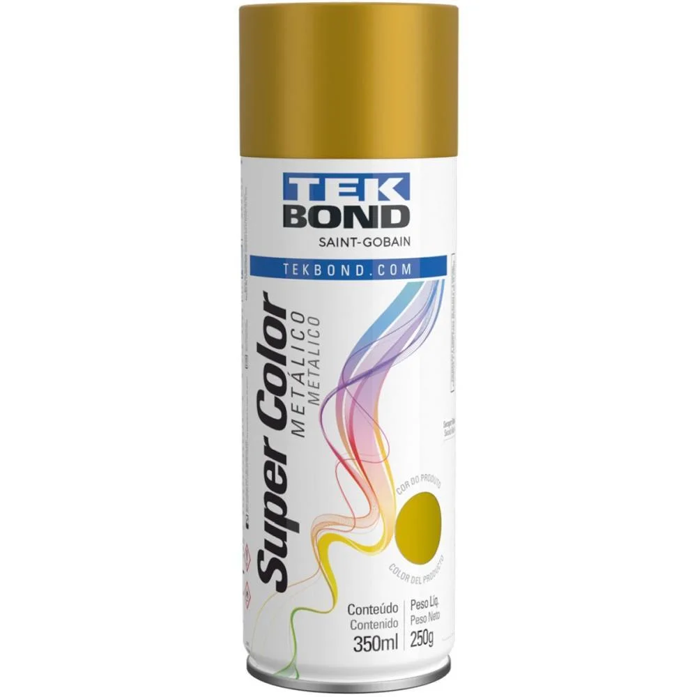 Tinta Spray Metalico Ouro 350Ml/250G Tekbond (Unidade) - imagem 2