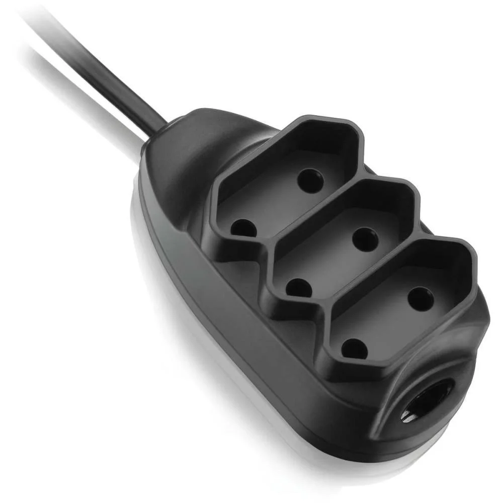 Extensao Eletrica Bipolar 3Entradas 5Mts. Preta Elgin (Unidade) - imagem 2