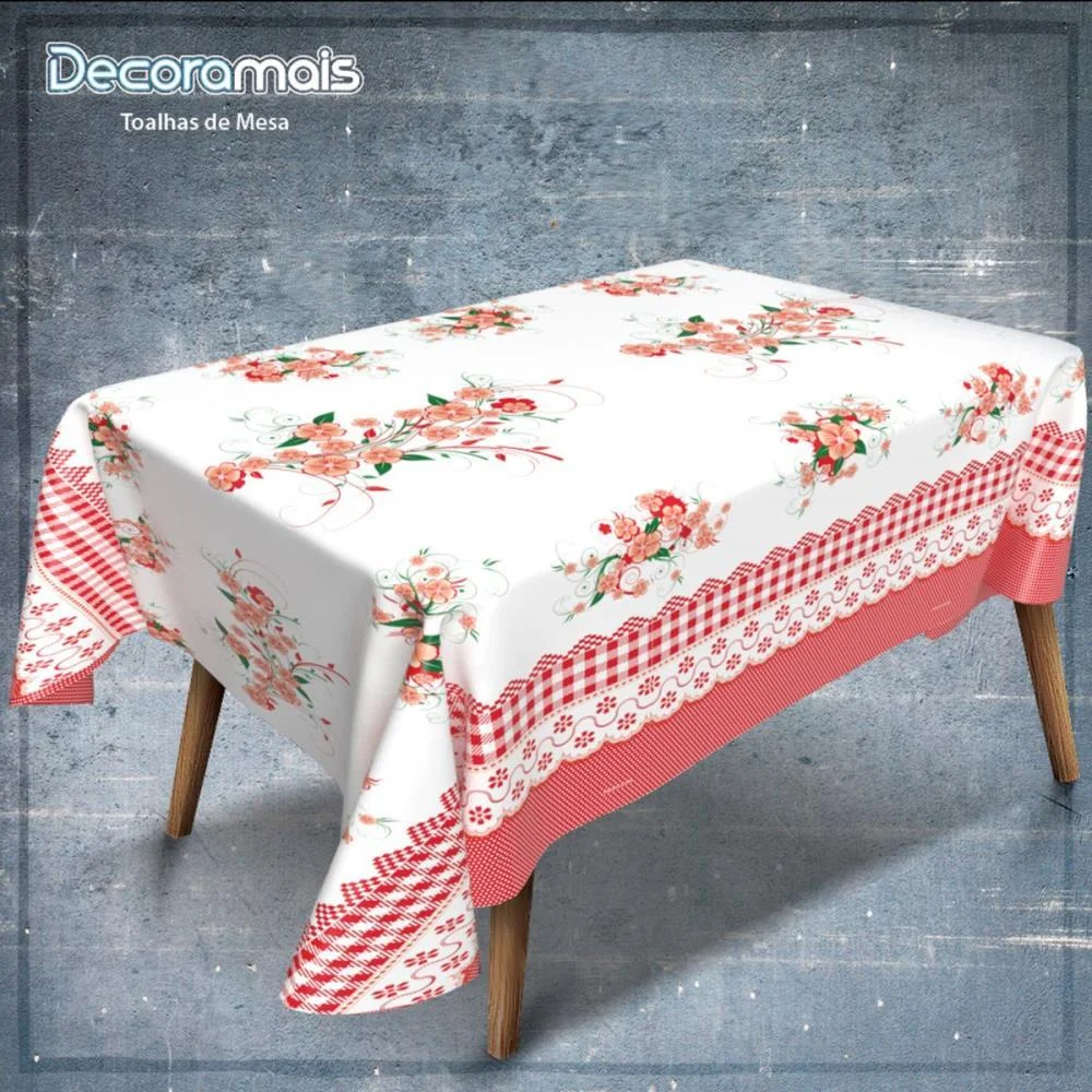 Toalha Térmica Floral Vermelho 1,40 X 30M. Plastvinil (Rolo) - imagem 2