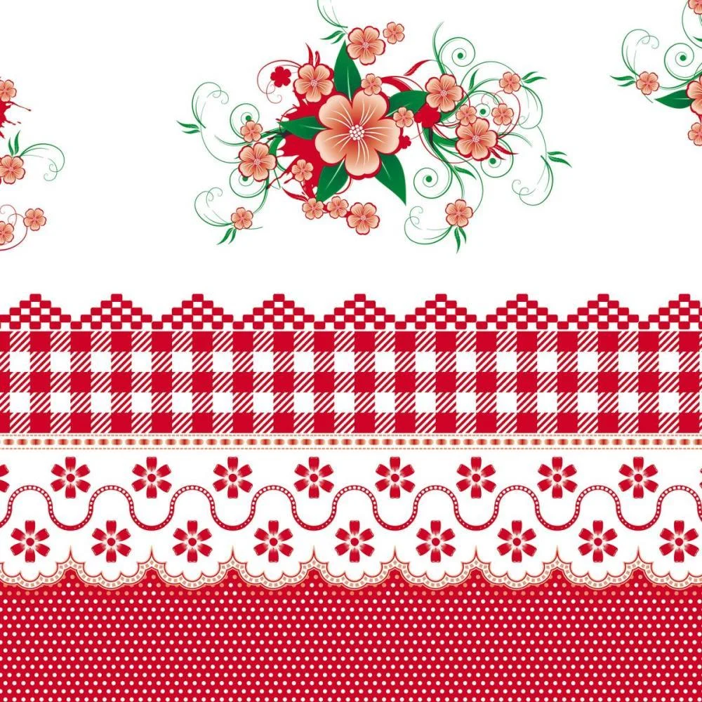 Toalha Térmica Floral Vermelho 1,40 X 30M. Plastvinil (Rolo) - imagem 4