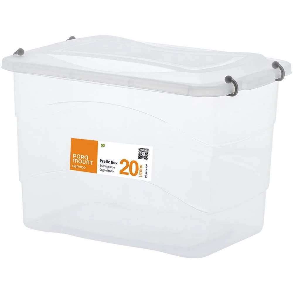 Caixa Plastica Multiuso Pratic Box 20L 41X29X25Cm. Paramount (Unidade) - imagem 2