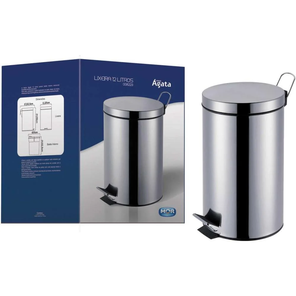 Lixeira Agata Inox C/Pedal 12Lts. Mor (Unidade) - imagem 4